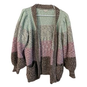 Jodifl,Cozy Multicolor Oversize Knit Cardigan Sweater,Size S